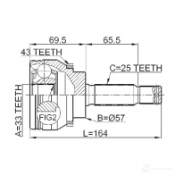 Шрус граната FEBEST 0410dj24a43 J L1OFLC 4056111040776 3822998 - Изображение 2