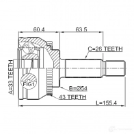 Шрус граната FEBEST 3822997 0410dg4a43 4056111092157 4TZ QG1V - Изображение 2