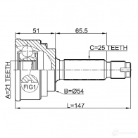Шрус граната FEBEST F 1U19ZA 0410039 4056111036519 3822986 - Изображение 2