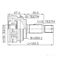 Шрус граната FEBEST 3823007 2 5DFF 0410v97a50 4056111058030 - Изображение 2