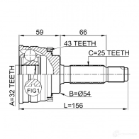 Шрус граната FEBEST GT PR1 4056111039039 0410034a43 719038448 - Изображение 2