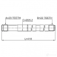 Приводной вал FEBEST 1270591078 4056111113357 5TXS D 0312esatrh - Изображение 2