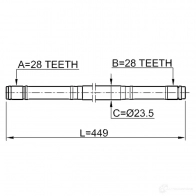 Приводной вал FEBEST 0312ek3rh 3822657 4056111038995 XQS X16V - Изображение 2