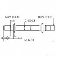 Приводной вал FEBEST WZD9T I 1270591072 4056111118710 0312crvmtrh - Изображение 2