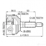 Шрус граната FEBEST 37UU 3 3822612 4056111039275 0310055a50 - Изображение 2