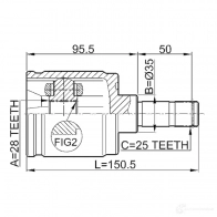 Шрус граната FEBEST III4S P 4056111036649 0311logrh 3822652 - Изображение 2