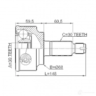 Шрус граната FEBEST 4056111100289 0310cuat FZ MMCW5 3822623 - Изображение 2