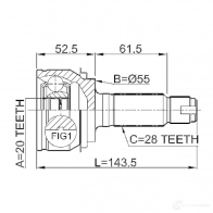 Шрус граната FEBEST 3822633 0310rer 4056111056630 86X5 A - Изображение 2
