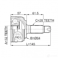 Шрус граната FEBEST 0310033 1MS HE 3822607 4056111037332 - Изображение 2