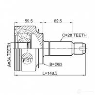 Шрус граната FEBEST 4056111082370 546041158 0310cl20 VZK 7W - Изображение 2