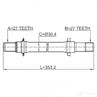 Приводной вал FEBEST 2ZF V29 4056111118727 0312hrvmtlh 1270591082 - Изображение 2