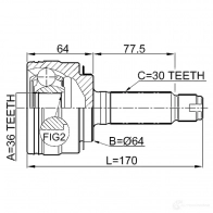 Шрус граната FEBEST 3822628 W ABDF 4056111061221 0310pl - Изображение 2