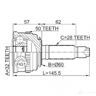 Шрус граната FEBEST 4056111035574 0310022a50 OK YI9 3822604 - Изображение 2