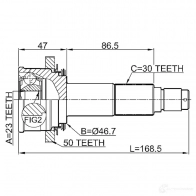 Шрус граната FEBEST BSU U8 3822627 0310hrv4wda50 4056111092072 - Изображение 2