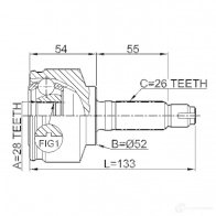 Шрус граната FEBEST BA255 B8 0310059 4056111037462 3822616 - Изображение 2