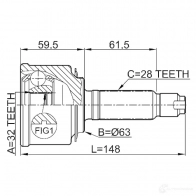 Шрус граната FEBEST 0310057 OH1QD LY 4056111036335 3822614 - Изображение 2