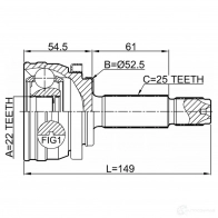 Шрус приводного вала, комплект FEBEST J S0TG0G 1438918400 1210h517 - Изображение 2