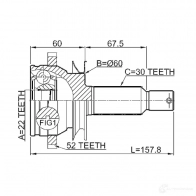 Шрус приводного вала, комплект FEBEST 4056111097961 FMMYX 6 3824057 1210cm10ra52 - Изображение 2