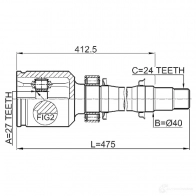 Шрус граната FEBEST BN 83Z 3820888 0111aca38rh 4056111079820 - Изображение 2