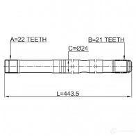 Приводной вал FEBEST 1270588732 4056111123998 DE 834V6 0212k12lh - Изображение 2