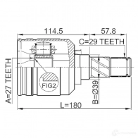 Шрус граната FEBEST 4056111057996 0211j31lh 3821950 Y3 9N8 - Изображение 2