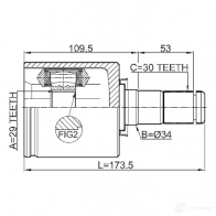 Шрус граната FEBEST 4056111124285 0211t31lh 1270588676 XBFWE 2R - Изображение 2