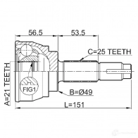 Шрус граната FEBEST TF 8TIH 4056111062129 3821880 0210080 - Изображение 2
