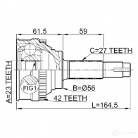Шрус граната FEBEST 0210019a42 L 4DCI3 3821854 4056111035413 - Изображение 2