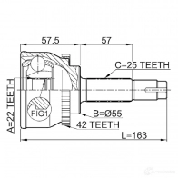 Шрус граната FEBEST Q 5QU85 4056111036243 3821865 0210060a42 - Изображение 2