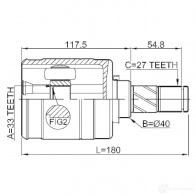 Шрус граната FEBEST 4056111085098 84A Q7P 3821955 0211jj10elh - Изображение 2