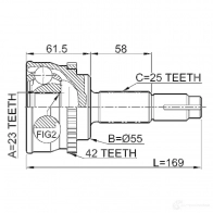 Шрус граната FEBEST 3821852 0210017a42 ZRC DZK 4056111035635 - Изображение 2