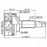 Шрус граната FEBEST 4DQ JIQ0 1270588340 4056111116433 0210051a46 - Изображение 2