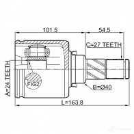 Шрус граната FEBEST 3821953 UE G1J8 4056111114972 0211j32mr20lh - Изображение 2