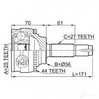 Шрус граната FEBEST 0210016a44 4056111037080 3821850 XN 3VQ - Изображение 2