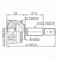 Шрус граната FEBEST E JP2XH 4056111036304 3821849 0210013a42 - Изображение 2