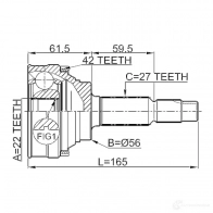 Шрус граната FEBEST 54341012 4056111038926 0210051a42 CKW 1UP - Изображение 2