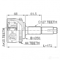 Шрус граната FEBEST L WS3YC 4056111036601 0210070a44 3821873 - Изображение 2