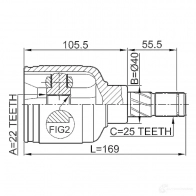 Шрус граната FEBEST 4056111036700 0211ep16 6LLU P6W 3821939 - Изображение 2