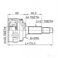Шрус граната FEBEST UYZ3 N 3821869 0210065a44 4056111039121 - Изображение 2