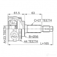 Шрус граната FEBEST 3821857 8 AO90 0210034a44 4056111037400 - Изображение 2