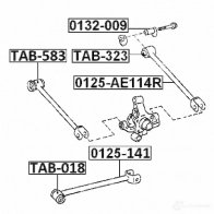 Сайлентблок FEBEST 1424957487 4056111120478 tab583 L7 6GX - Изображение 2