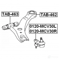 Сайлентблок FEBEST 3829484 tab462 E NVLG8 4056111048260 - Изображение 2