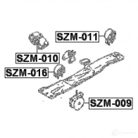 Подушка двигателя, опора FEBEST 4056111007403 szm010 3829125 RN7L UB - Изображение 2