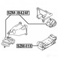 Подушка двигателя, опора FEBEST szmjb424f 1424863101 4056111120942 H9HJ VRY - Изображение 2