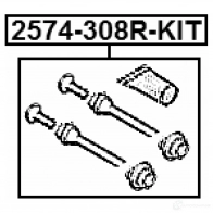 Направляющие суппорта, ремкомплект FEBEST 3825190 ODF JP 2574308rkit 4056111105543 - Изображение 2