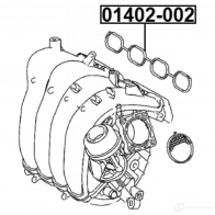 Кольцо корпуса дроссельной заслонки FEBEST 01402002 1437400190 0 77NO - Изображение 2