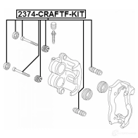 Направляющий болт тормозного суппорта FEBEST 3825104 4056111105529 V3 XKQOI 2374craftfkit - Изображение 2
