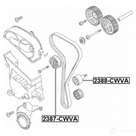 Натяжной ролик ГРМ FEBEST 1436948305 4N39 53 2387cwva - Изображение 2