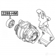 Паразитный / ведущий ролик, поликлиновой ремень FEBEST 2288-HM 1440024277 P 7OHEK - Изображение 2