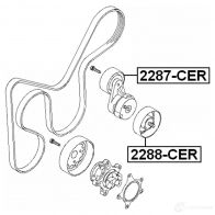 Натяжной ролик приводного ремня FEBEST 4056111060231 2287cer M U060JN 3825008 - Изображение 2